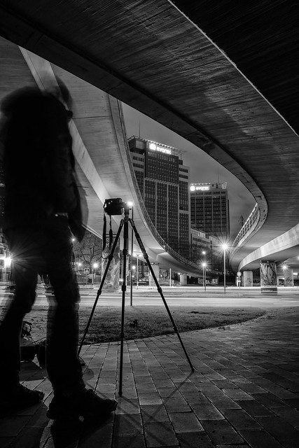 Photographer taking a long exposure
