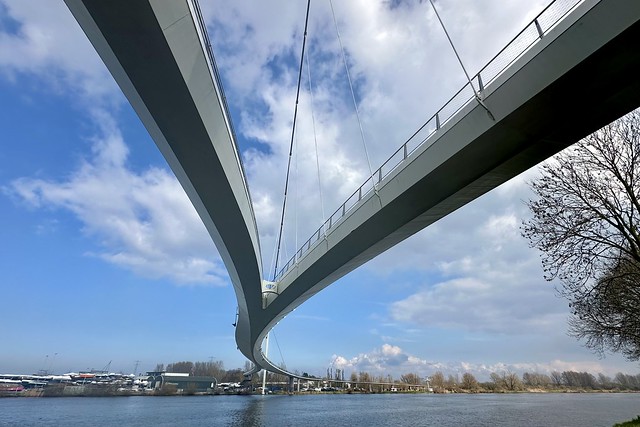 Beautiful bicycle bridge near Amsterdam: Long distance bicycle tour: North Holland to Northern France