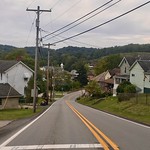 September 1, 2019: Main Street in Arona, Pennsylvania A view over the borough of Arona, Pennsylvania, as seen looking southeast from the corner of Main Street and State Route 136.