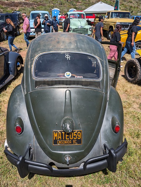 Green Baja Bug, vintage car rally, La Bufadora, Ensenada, Baja California Sur, Mexico