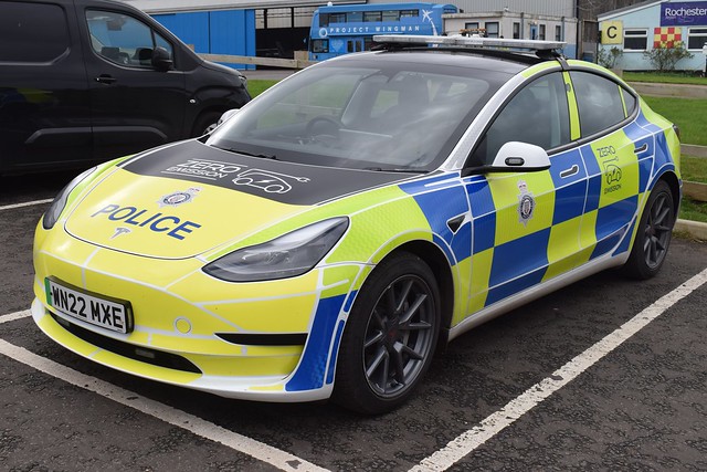 WN22MXE British Transport Police Tesla
