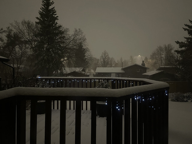 Snowy Deck and Railing Lights
