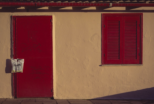 Red door and window