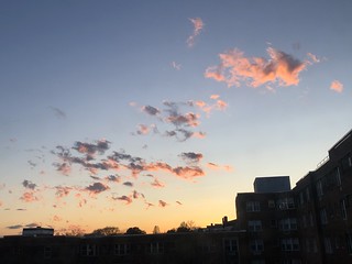 Red clouds at sunset, sky over Georgetown, Washington, D.C.
