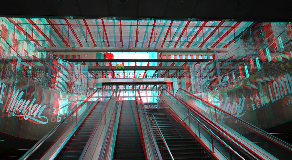 Roltrappen Metro-station Wilhelminaplein Rotterdam 3D