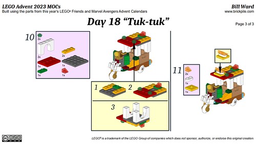Tuk-tuk MOC Instructions p3 (LEGO Advent 2023 Day 18)