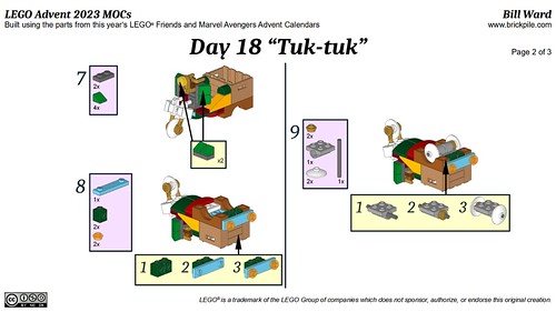 Tuk-tuk MOC Instructions p2 (LEGO Advent 2023 Day 18)