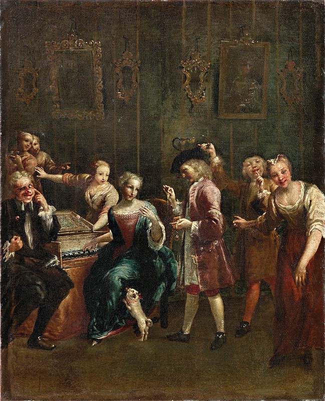 Giuseppe Maria Crespi (1665-1747) - Singer at the spinet with admirers