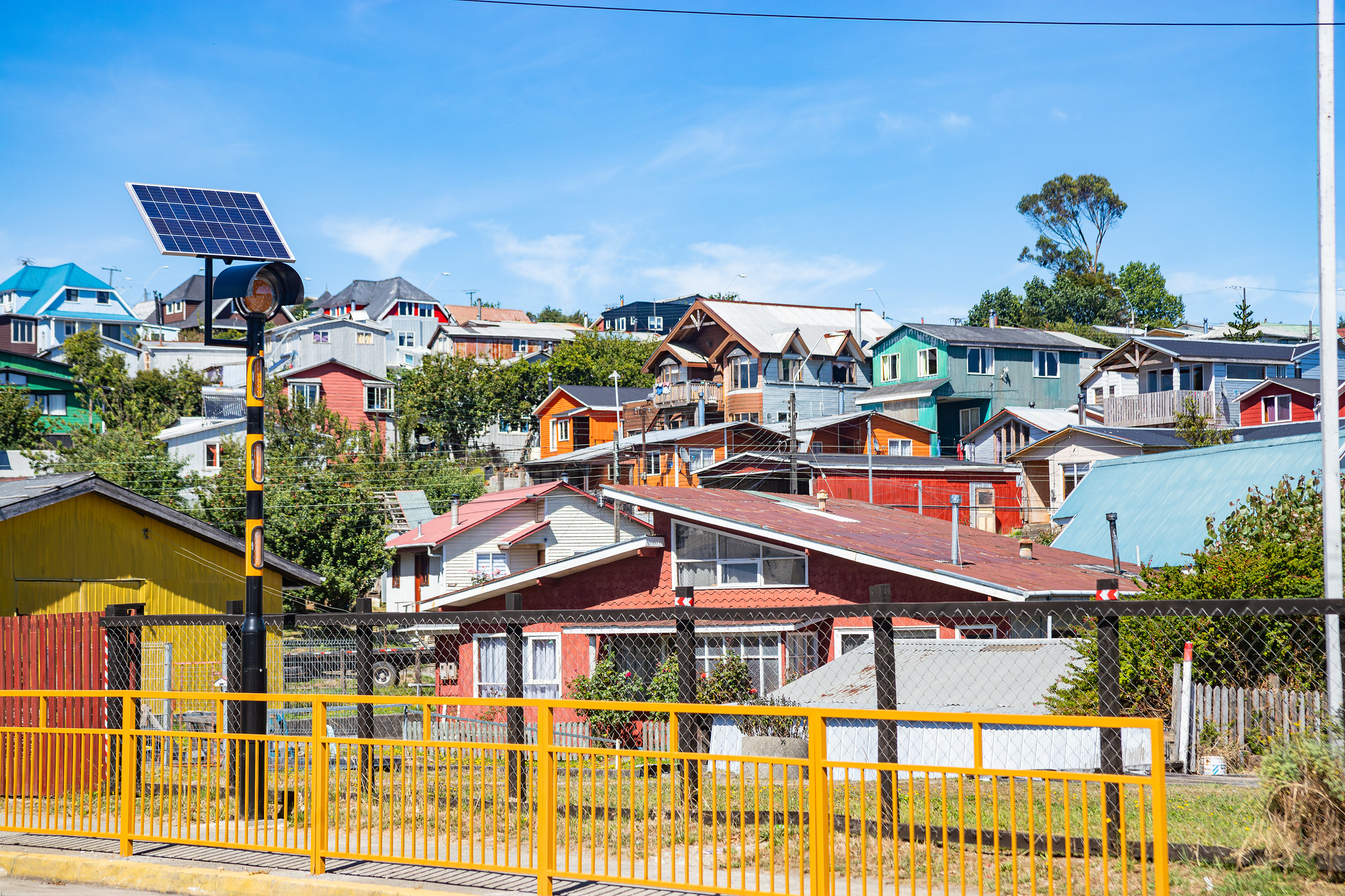Maisons colorées sur l'île de Chiloé