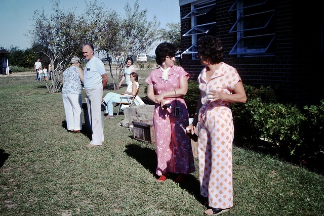 Found Photo - 1970s People at Lake House