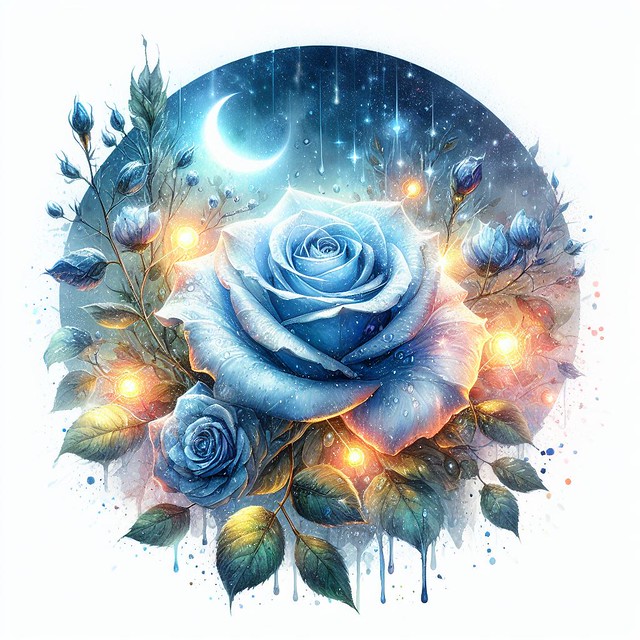 www.mobiltoner.com - Rainy Bloom Blue Rose -  (8)