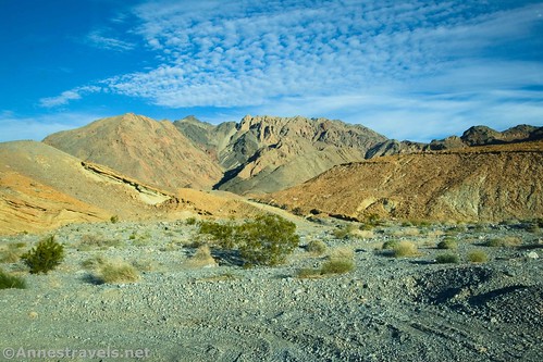 Looking up toward Slit Canyon from near Hole in the Wall, Death Valley National Park, California 