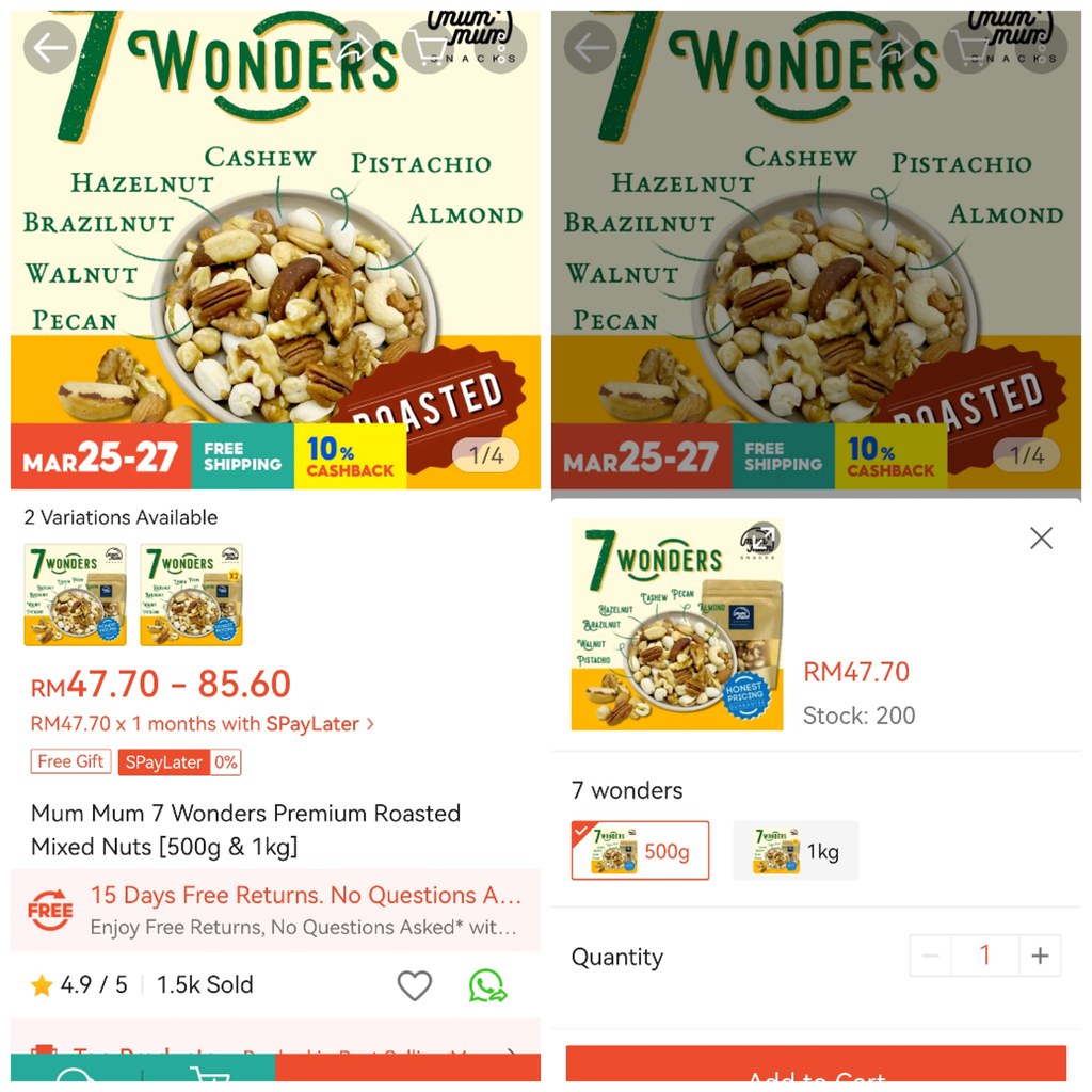 七種堅果 7 Wonders Mixed Nuts 500g rm$47.70 @ Mum Mum Snacks in 蝦皮購物 Shopee