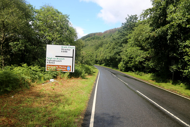 The A886 and A8003 junction