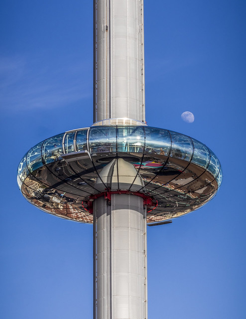 The i360 passing the Moon