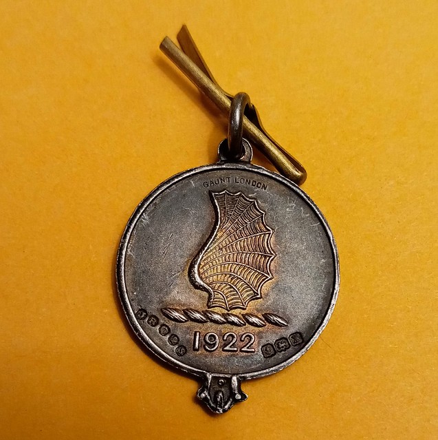 1922 Great Eastern Railway comemorative silver gilt watch fob medallion