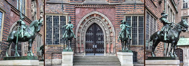 Détails de la façade est du Rathaus de Brême (Bremen) en Allemagne!