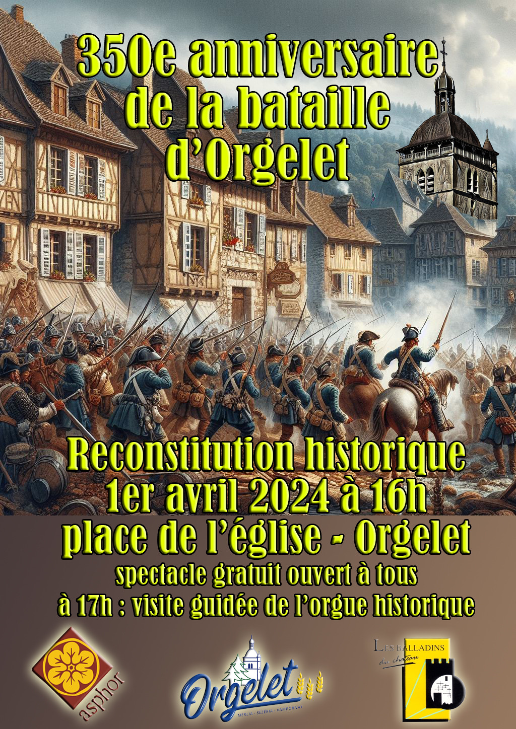 Affiche de la reconstitution de la bataille d'Orgelet