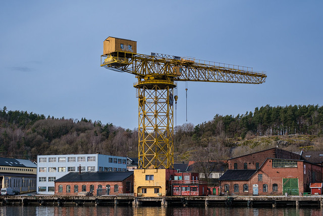 crane Porsgrunn city Norway