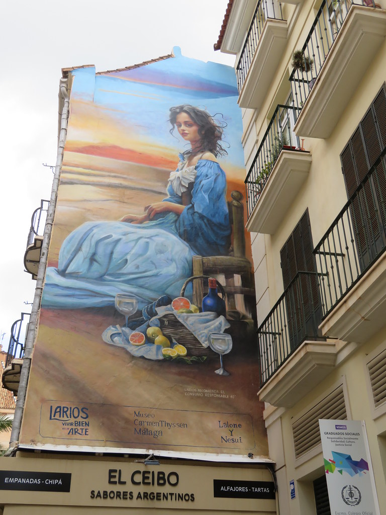 Spain - Andalusia - Malaga - Street art - Lady on bench