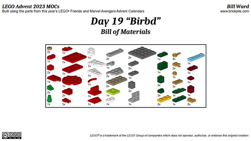 Birbd MOC Parts (LEGO Advent 2023 Day 19)