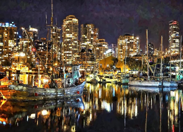 Reflections, Night Harbour #2.