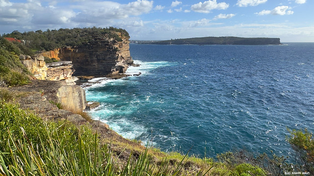 View over South Head Cliffs and Sydney Harbour Entrance to North Head & Manly, NSW