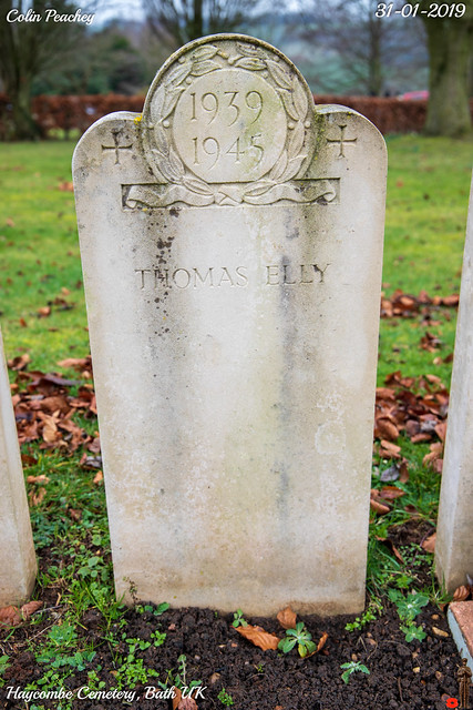 Headstone in the Bath Air Raid 1939-1945 section at Haycombe Cemetery, Bath UK.