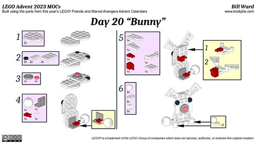 Bunny MOC Instructions (LEGO Advent 2023 Day 20)