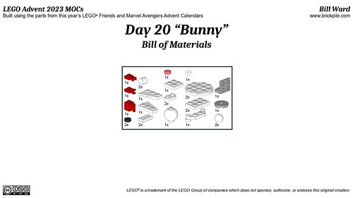 Bunny MOC Parts (LEGO Advent 2023 Day 20)