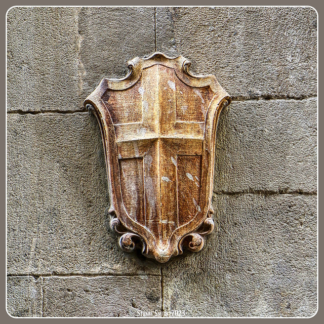 Shield, Carrer de Sant Honorat, Barcelona, Catalonia, Spain