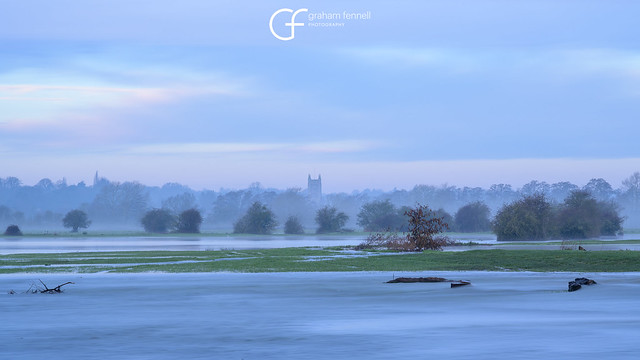 Dedham Vale and church - mist and flood