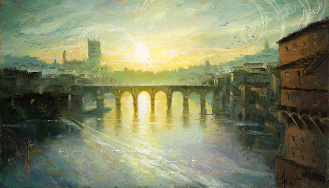 Albi, bridge at sunset
