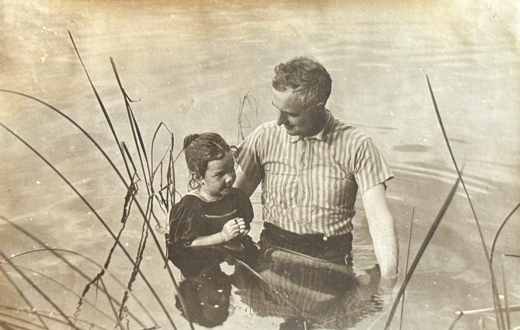 Helen and Edward (Ned) Tracy Merrell in the lake