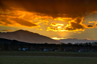 Sunset over Freilassing and the Teisenberg
