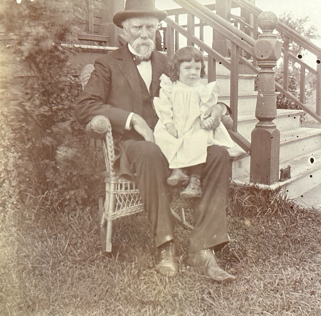 Edward H Merrell and his grand daughter Helen, circa 1898