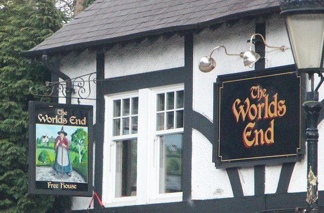 English Pub Sign - The Worlds End near Leeds