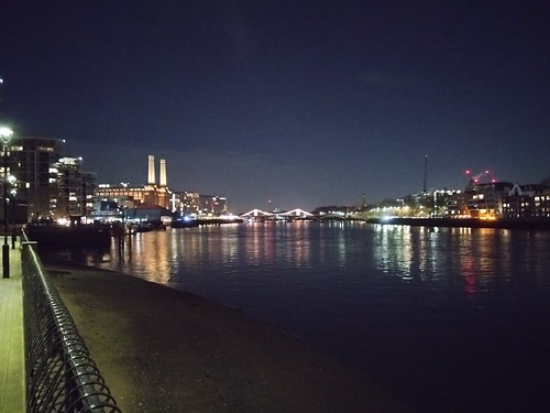 Upstream View: Battersea Power Station, Grosvenor Railway Bridge and Chelsea Bridge SWC Short Walk 57 - Illuminated River
