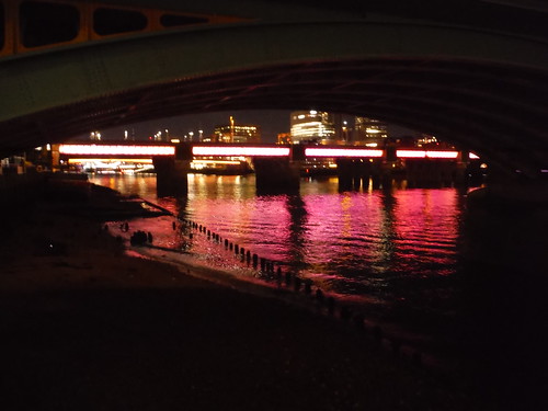 Cannon Street Railway through arch of Southwark Bridge SWC Short Walk 57 - Illuminated River