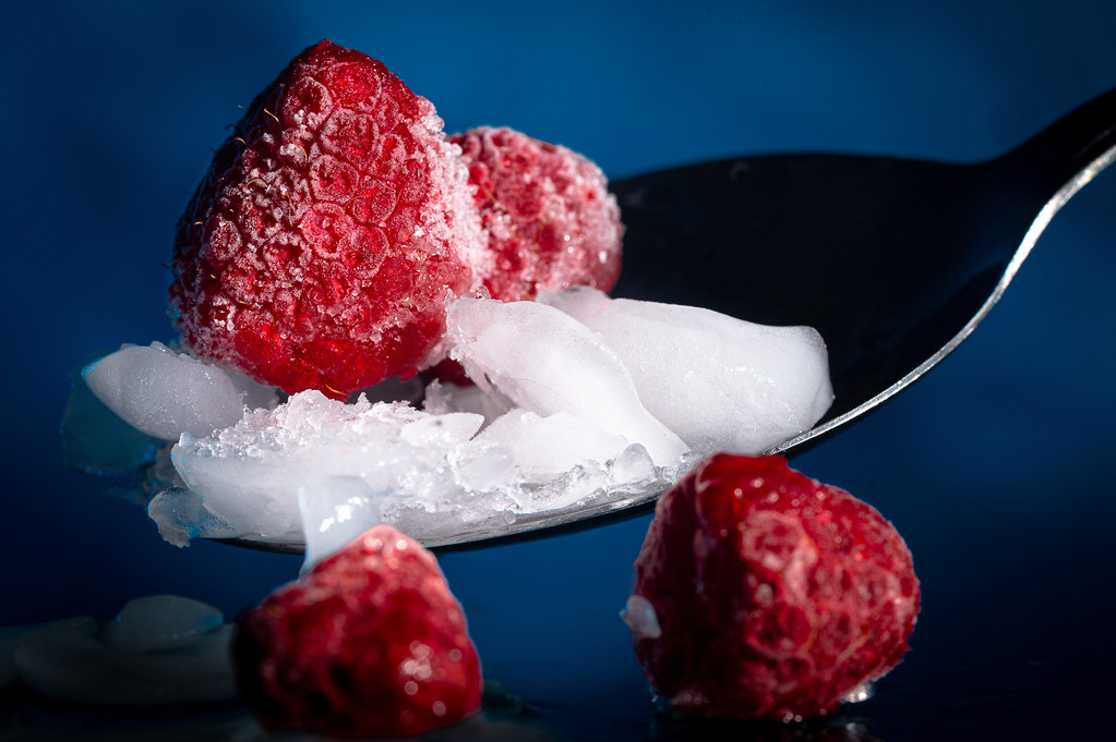 Frozen raspberries - My entry for todays 