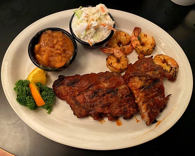 Dining Out - Bare Bones Bar & Grill In Ellicott City, Maryland - BBQ Ribs & Shrimp Combination (March 2024)