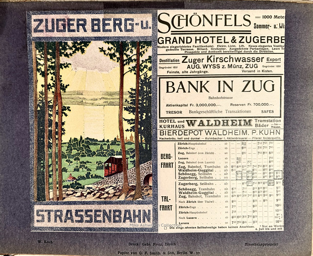 Zuger Berg- und Strassenbahn, Switzerland : railway leaflet : W. Koch : in : Das Plakat : Januar 1913