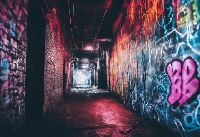 Urban Luminescence: Neon Graffiti Art