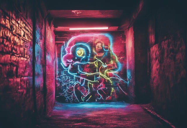 Urban Luminescence: Neon Graffiti Art