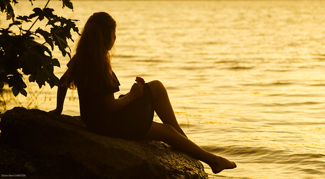 Model Girl at Sunset - Savines le Lac