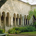 St. Bernard de Clairvaux Church, a.k.a. The Ancient Spanish Monastery, North Miami Beach View of cloister facade. St. Bernard de Clairvaux is a 12th Century Spanish monastery cloister that was reconstructed in North Miami Beach and now serves as a Episcopal church. Photo was taken in 2002.