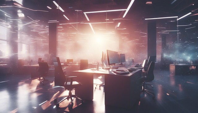 Luminous Workspace: Neon Futurism