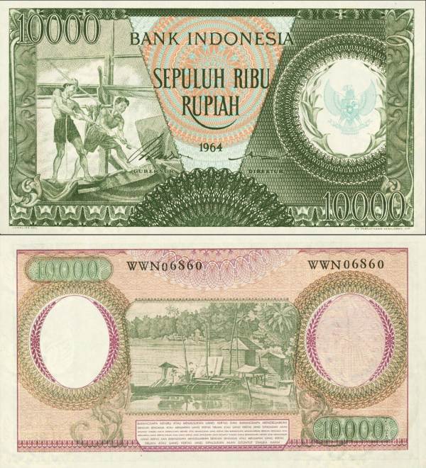 Indonesia p100 10000 Rupiah-1964