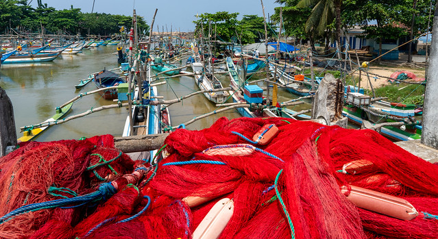 colourful nets and fishing boats (oru)