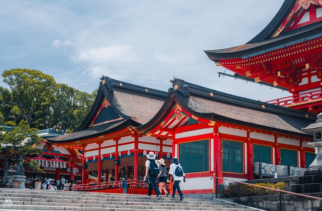 Visitors at Fushimi Inari temple in Kyoto